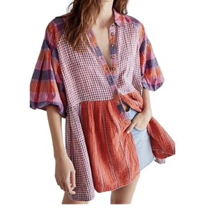 NWOT We The Free Sunshine Bay Top Plaid Medium